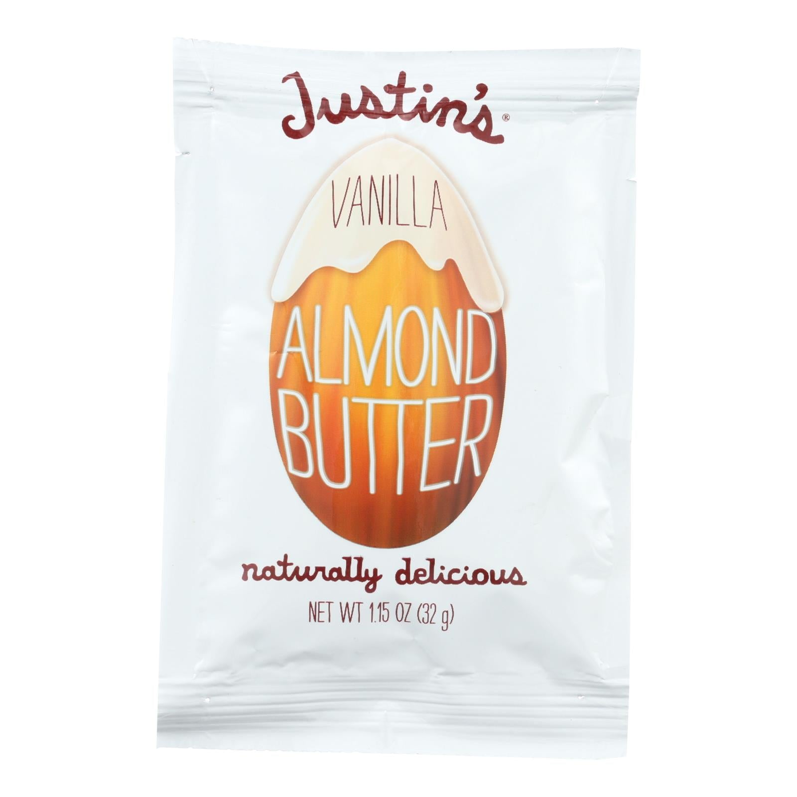 Justin's Nut Butter Squeeze Pack - Almond Butter - Vanilla - Case Of 10 - 1.15 Oz.