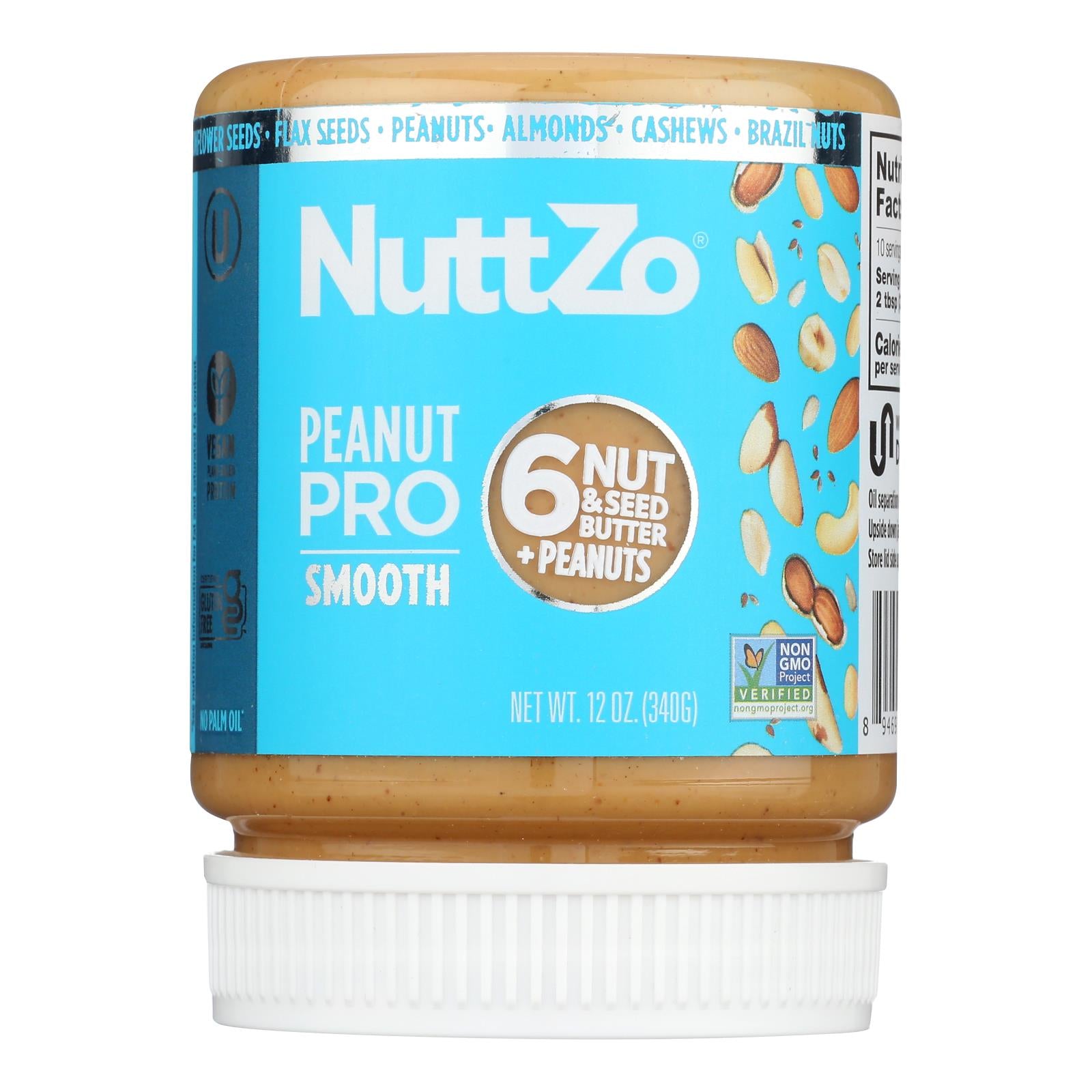 Nuttzo Peanut Butter, Smooth  - Case Of 6 - 12 Oz