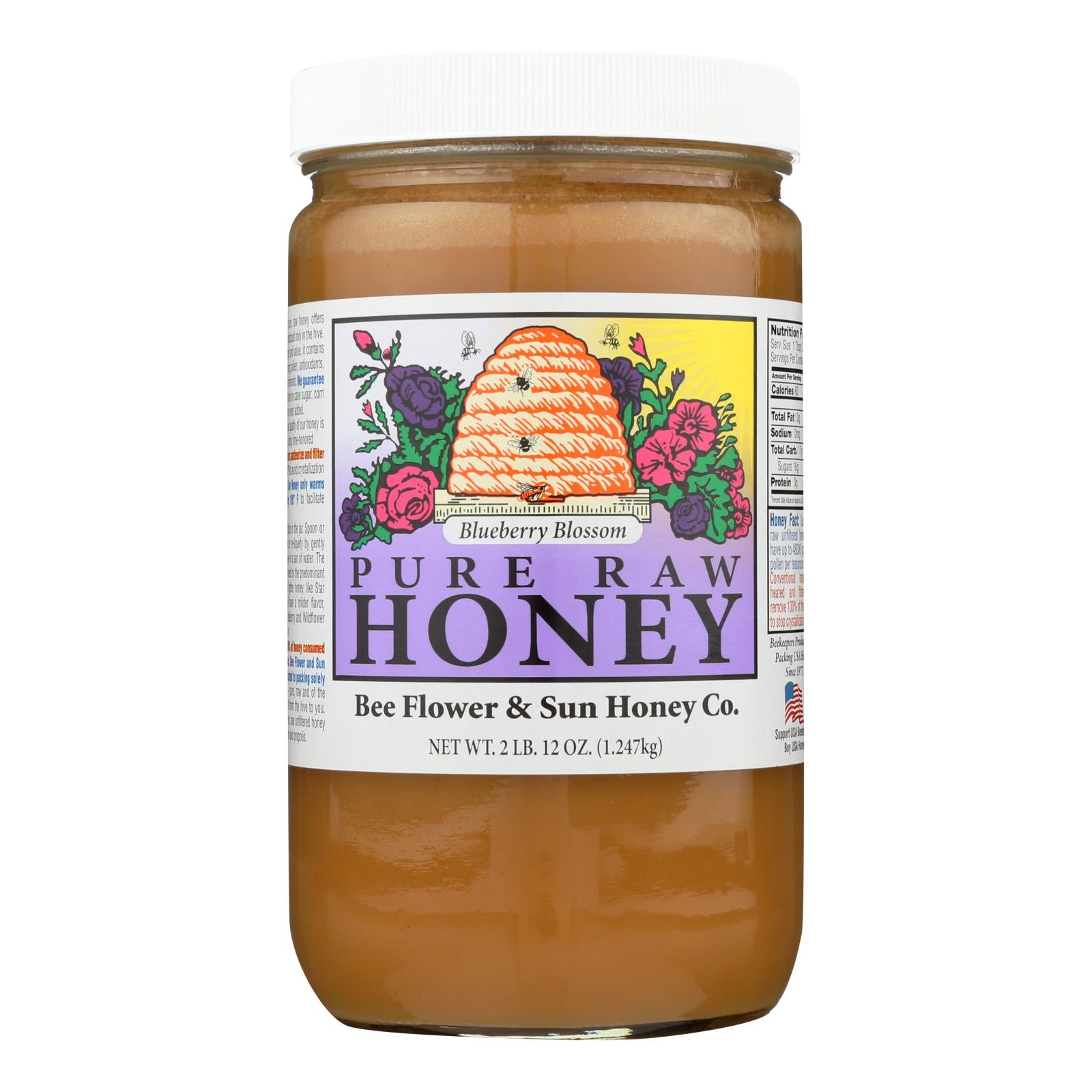 Bee Flower & Sun Honey - Honey Blueberry Blossom - Case of 6 - 44 OZ