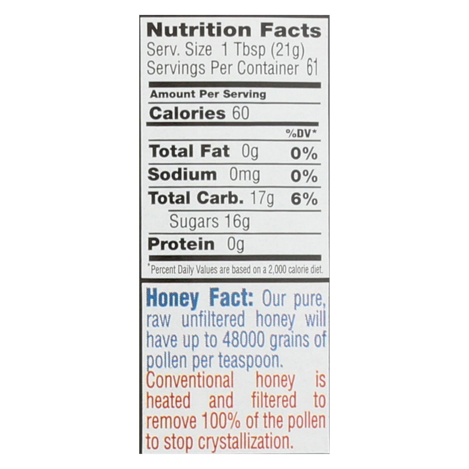 Bee Flower & Sun Honey - Honey Blueberry Blossom - Case of 6 - 44 OZ