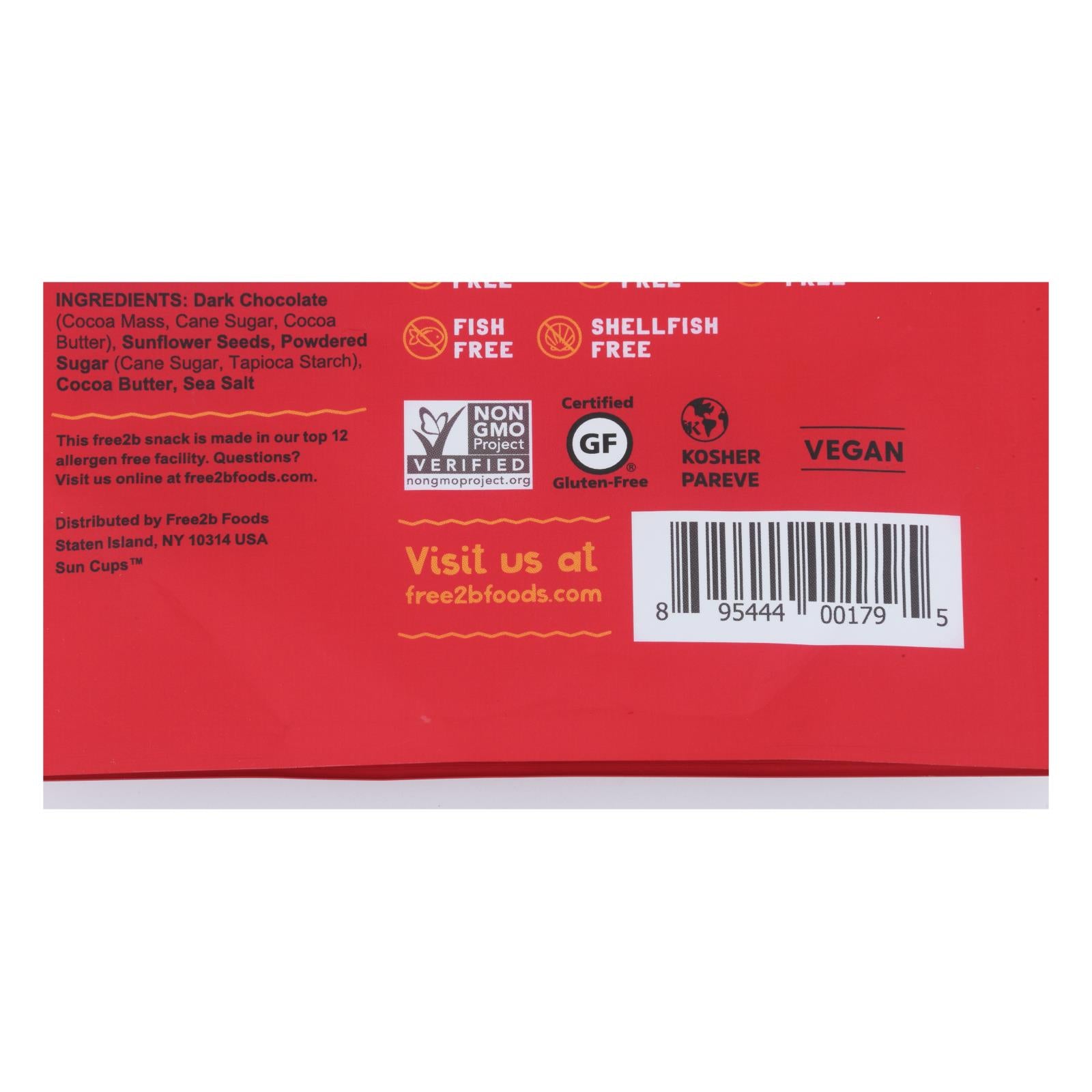 Free 2 B Sun Cups - Mini - Dark Chocolate - Case of 6 - 4.2 oz