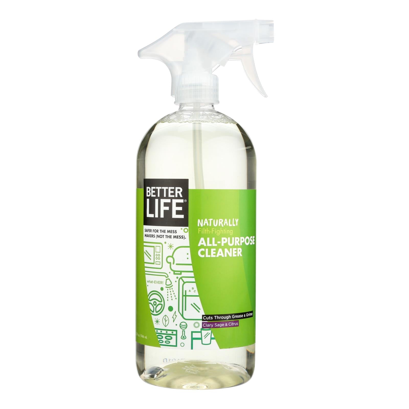 Better Life All Purpose Cleaner Clary Sage Citrus  - Case Of 6 - 32 Fz