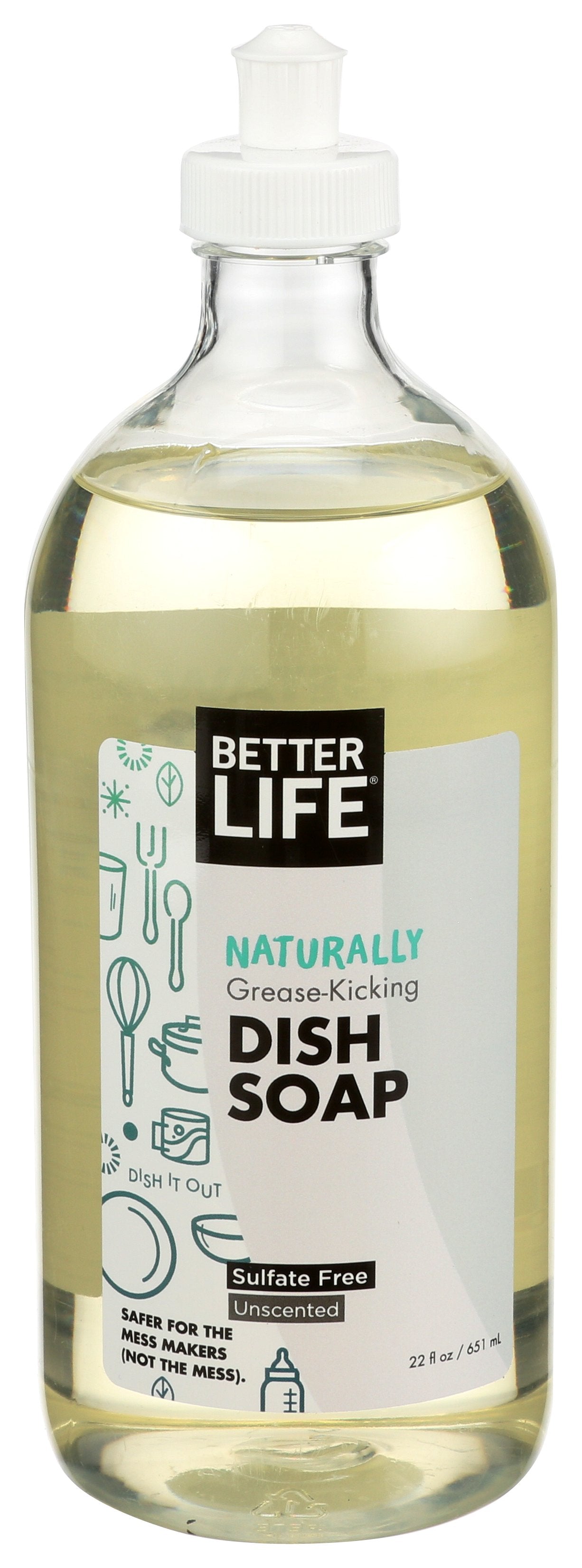 BETTER LIFE DISH SOAP UNSCENTED - Case of 6