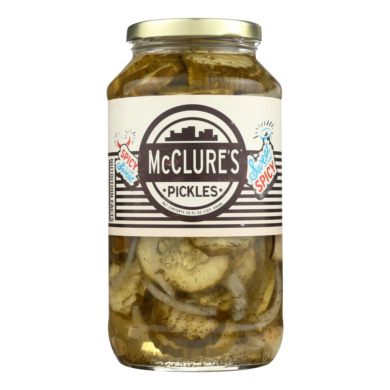 Mcclure's Pickles Sweet And Spicy Pickles - Case Of 6 - 32 Oz.