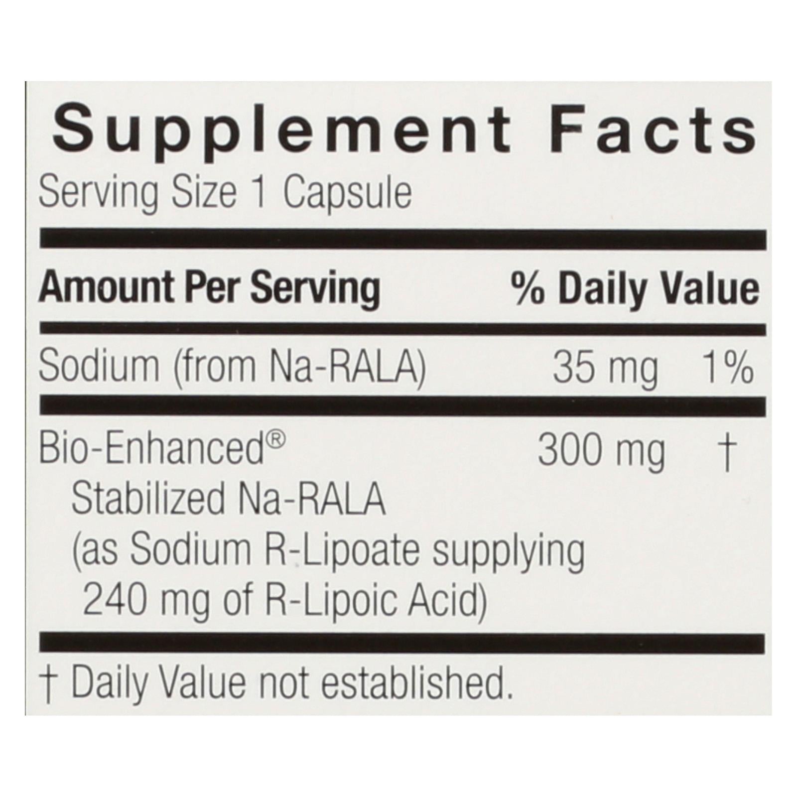 Genceutic Naturals R-Lipoic Acid Plus - 300 mg - 60 Vcaps