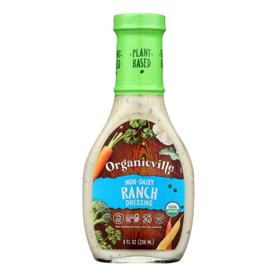 Organic Ville Organic Dressing - Dairy Free Ranch Vinaigrette - Case Of 6 - 8 Fl Oz.