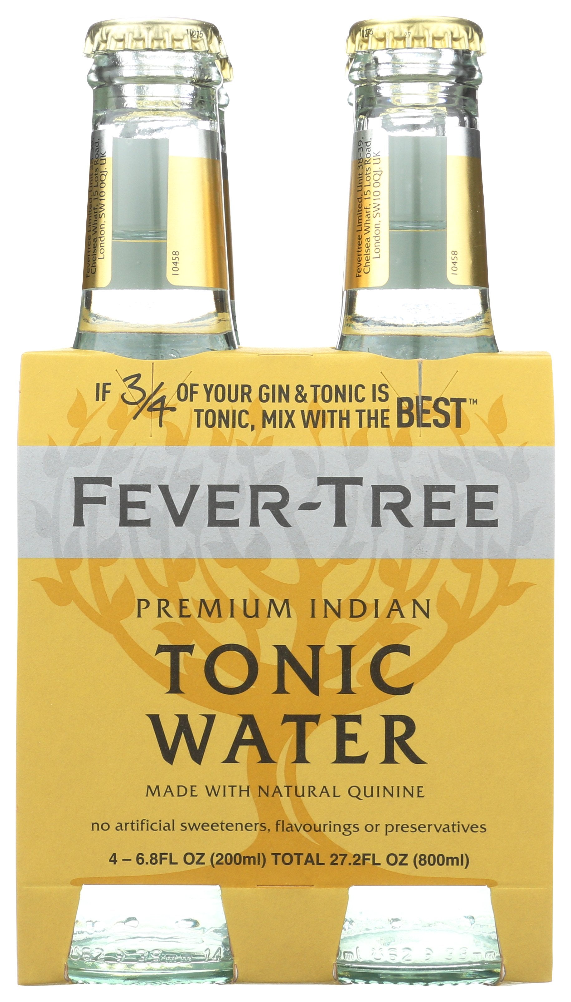 FEVER TREE SODA 4PK TONIC WATER - Case of 6