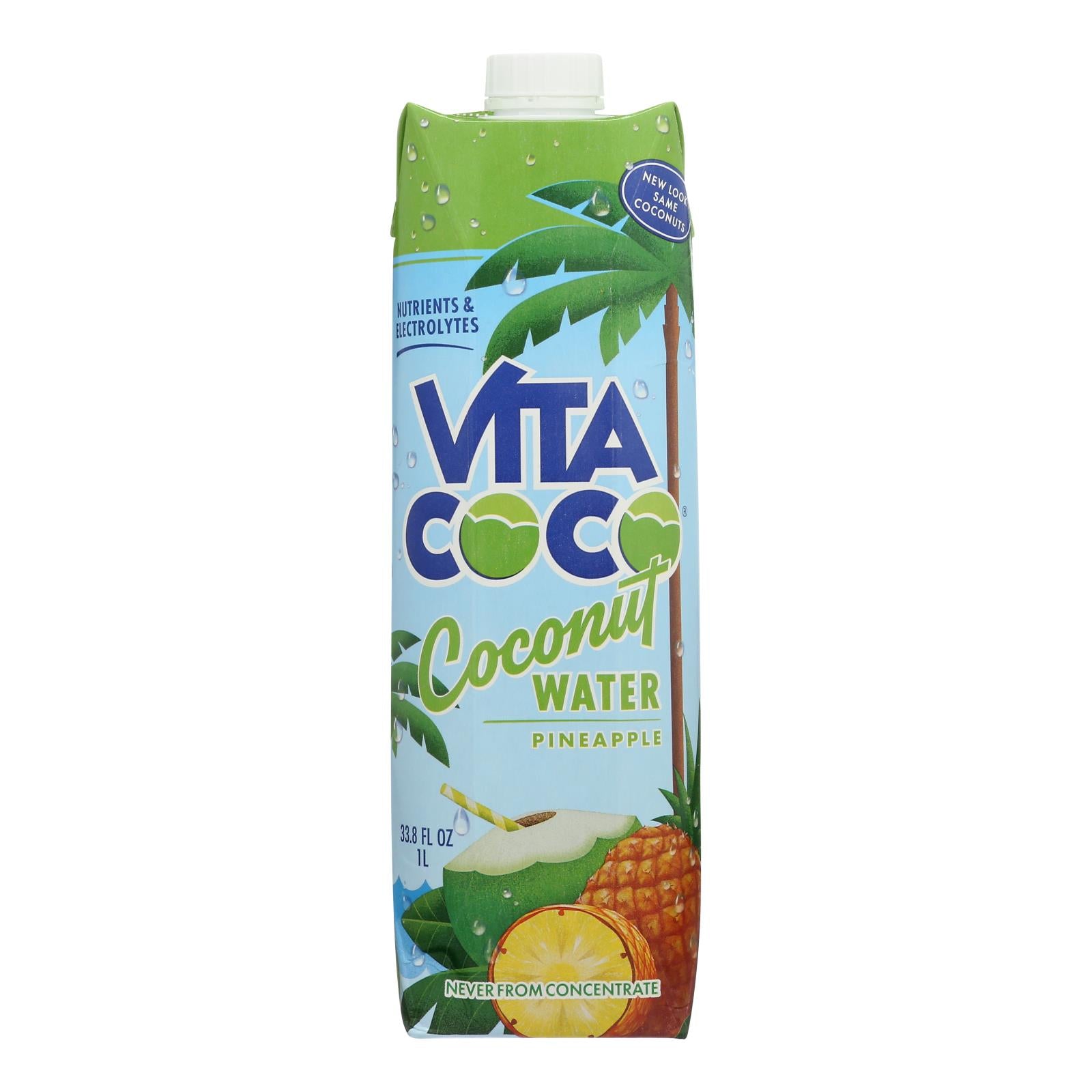 Vita Coco Coconut Water - with Pineapple - Case of 12 - 1 LT