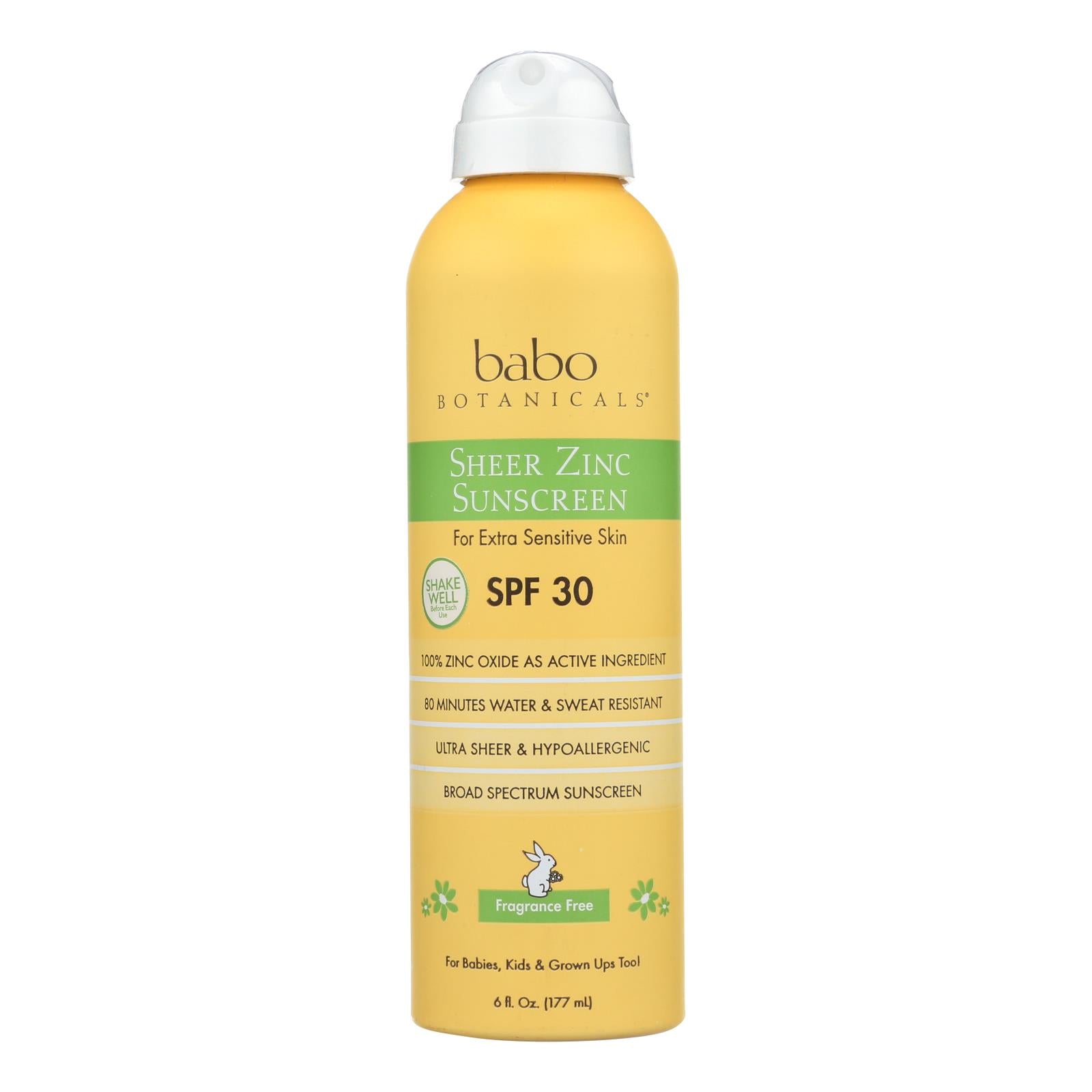 Babo Botanicals - Sunscreen - Fragrance Free - 1 Each - 6 Fl Oz.