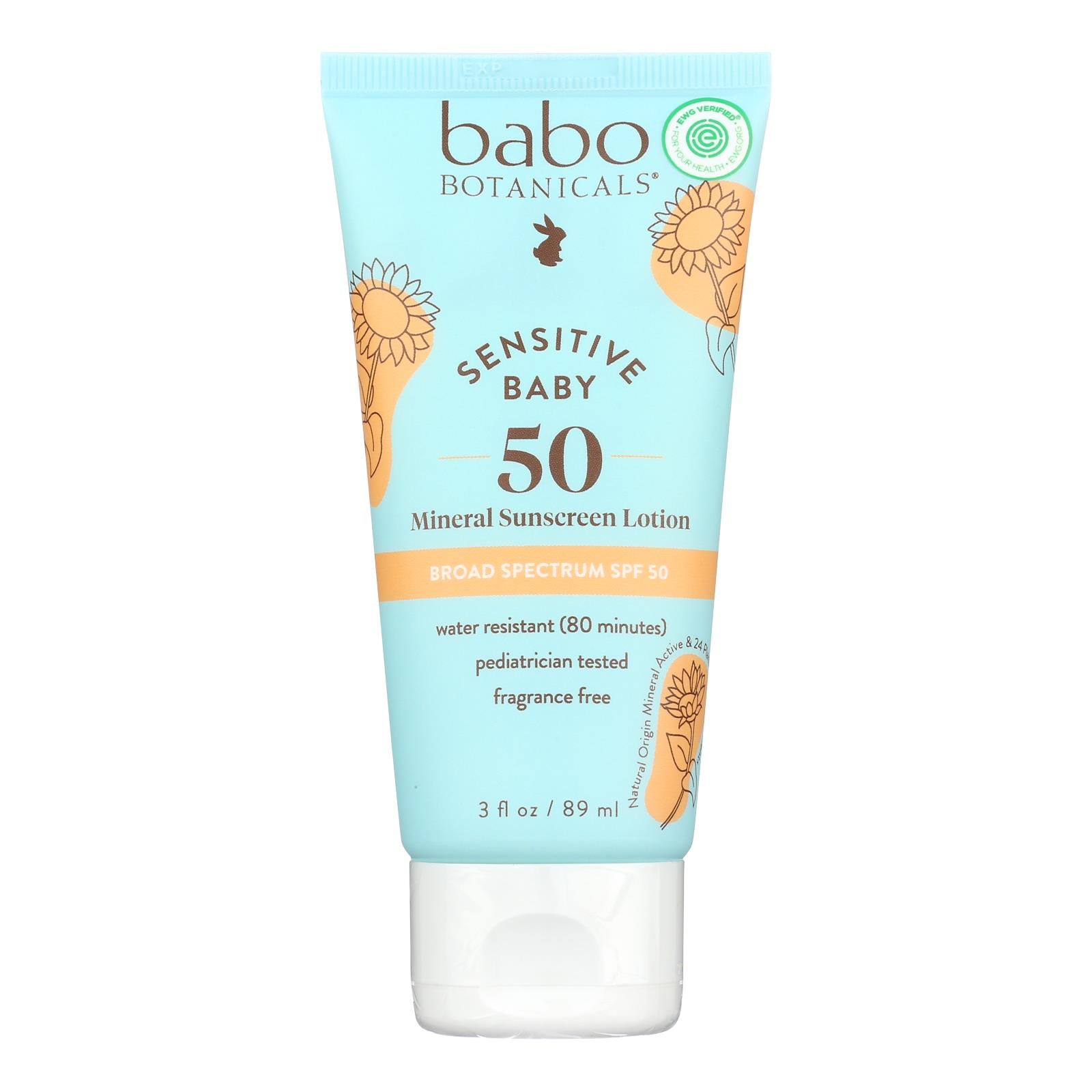 Babo Botanicals - Baby Skin Mineral Sunscreen - Spf 50 - 3 Oz.