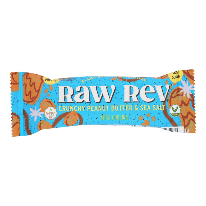 Raw Revolution Glo Crunchy Bar - Peanut Butter And Sea Salt - Case Of 12 - 1.6 Oz.