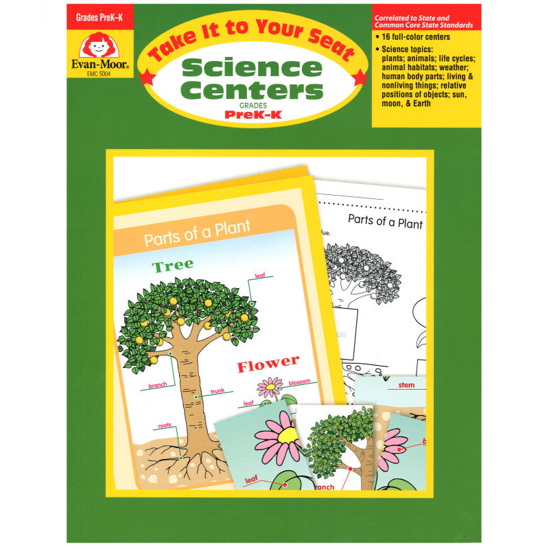 EVAN-MOOR - Take It to Your Seat Science Centers Book, Grades PreK-K