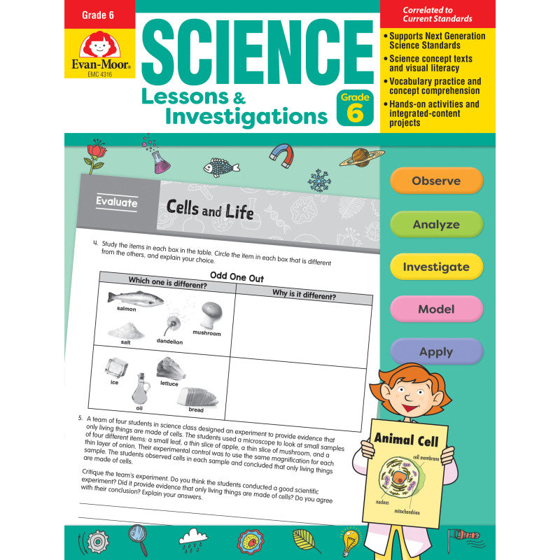 EVAN-MOOR - Science Lessons and Investigations, Grade 6