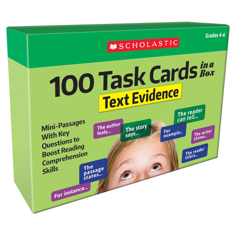 SCHOLASTIC TEACHING SOLUTIONS - 100 Task Cards in a Box: Text Evidence