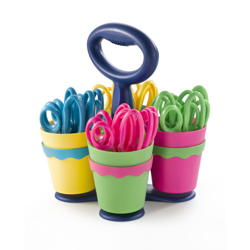 WESTCOTT - School Scissor Caddy, Blunt 5" Kids Scissors, Anti-Microbial Protection, 24 Scissors