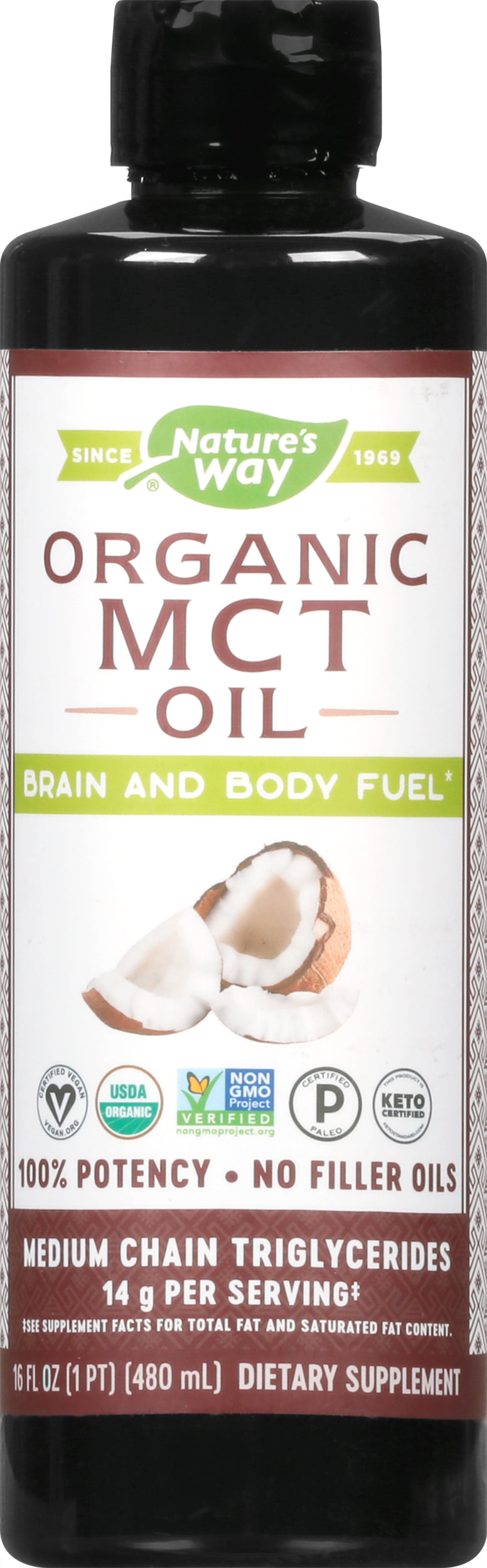 Nature's Way Organic MCT Oil 16 oz - Case of 1