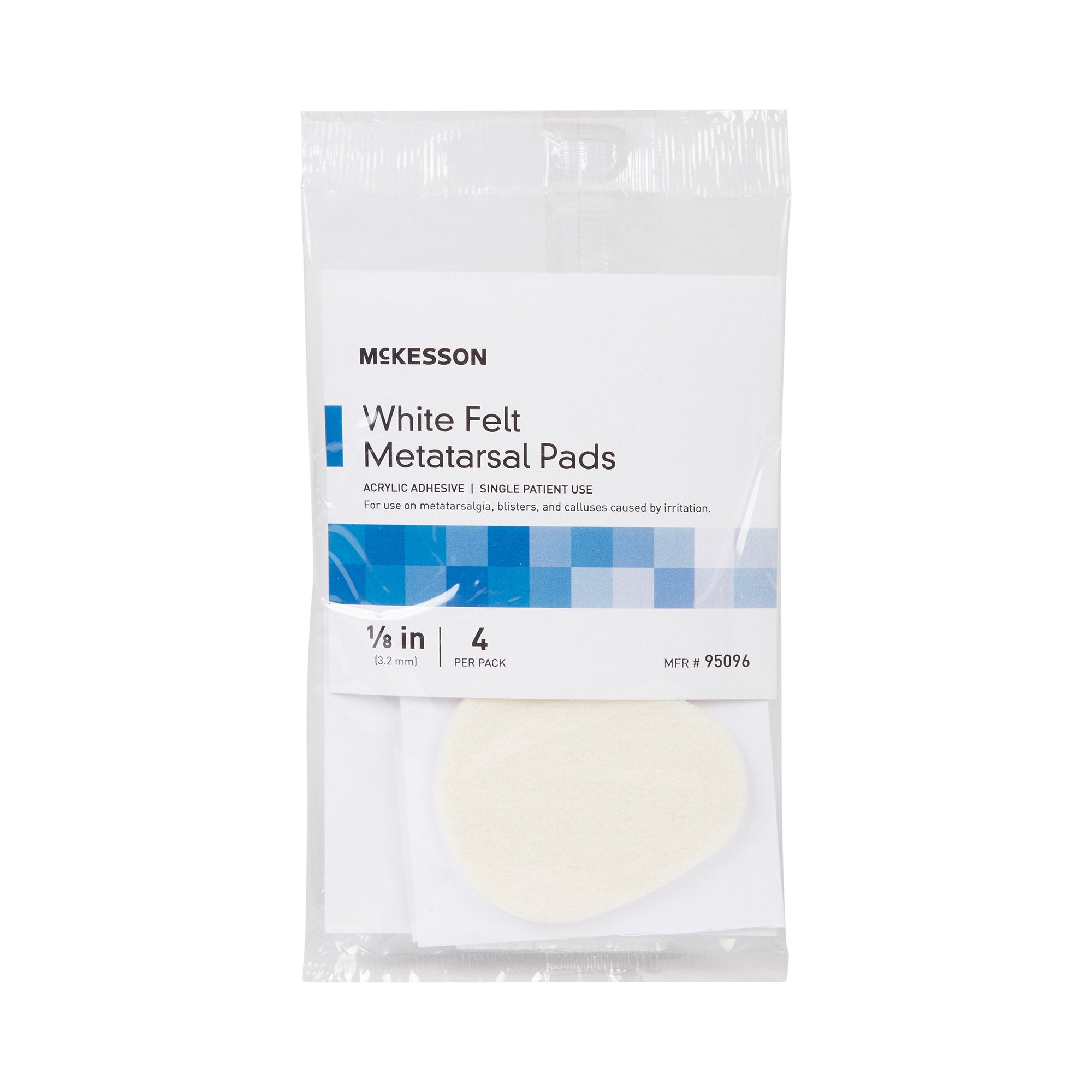 McKesson Brand - Metatarsal Cushion McKesson Pedi-Pads Size 106-L Adhesive Foot [4/PK]