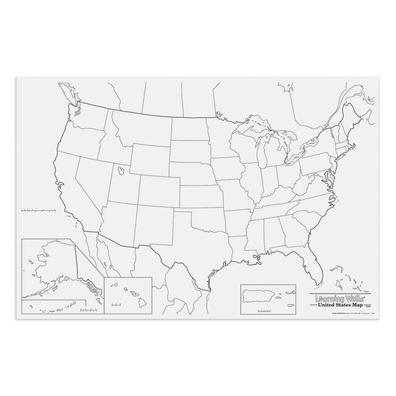 PACON - Learning Walls, United States Map, 48" x 72", 1 Piece