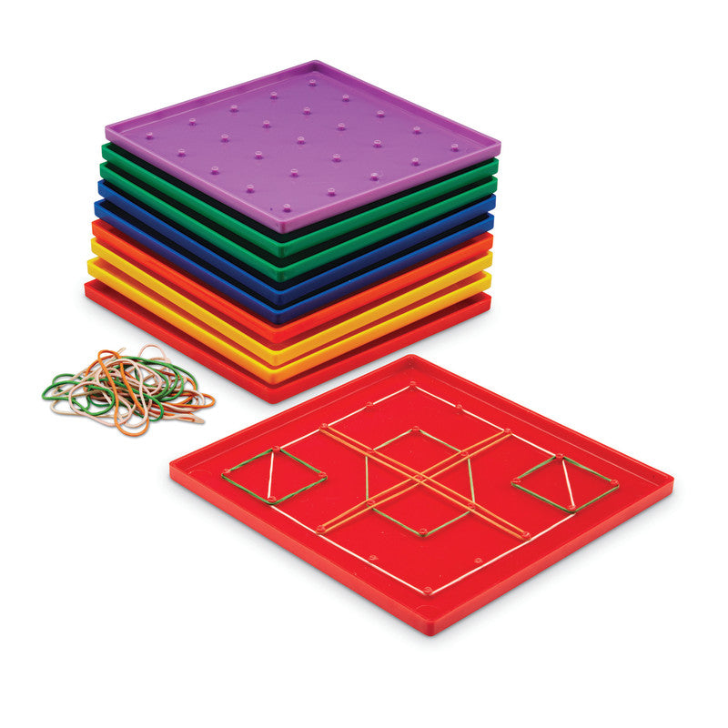 LEARNING RESOURCES - Plastic Geoboard Classpack of 10