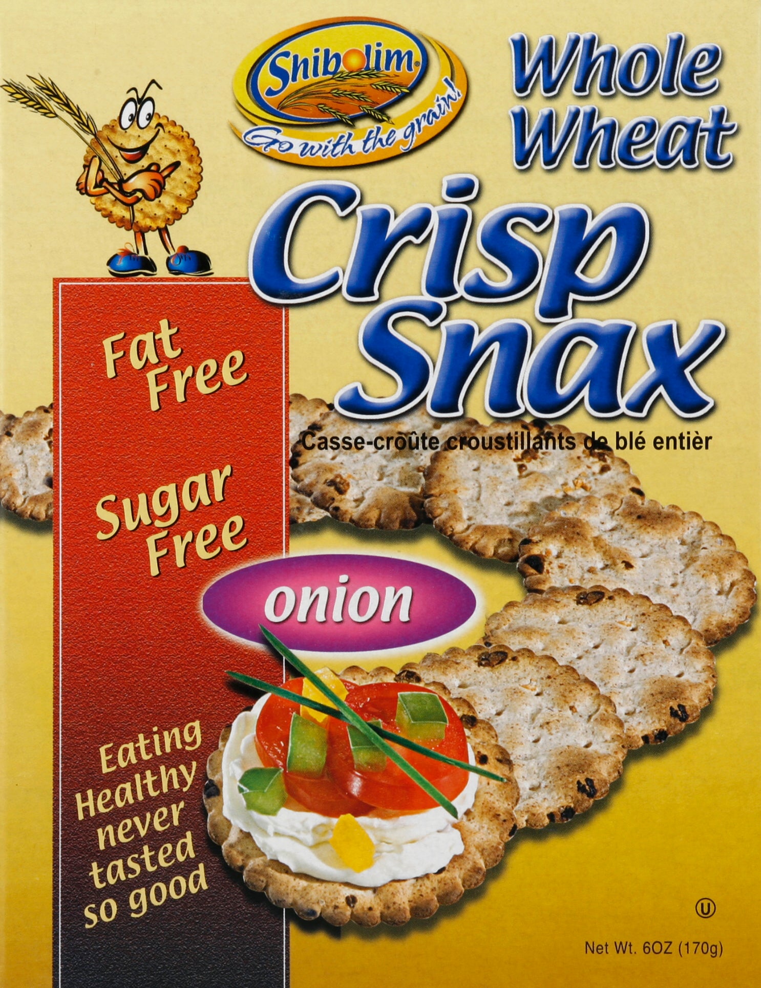 Shibolim Whole Wheat Crackers Onion - Case of 12 - 6 oz
