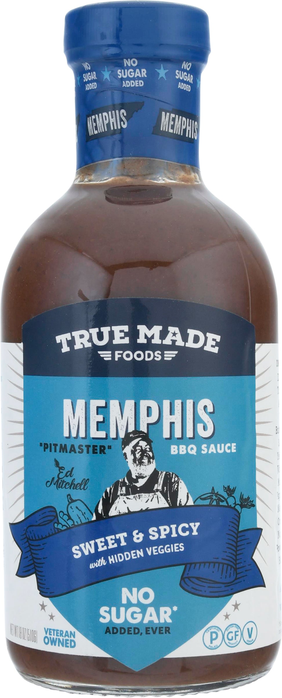 True Made Foods Memphis BBQ Sauce 18 oz - Case of 6