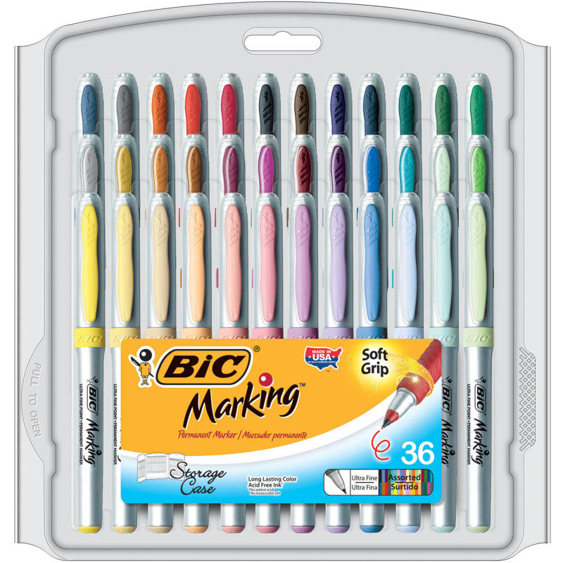 BIC - Marking™ Permanent Marker Fashion Colors, Fine Point, Pack of 36