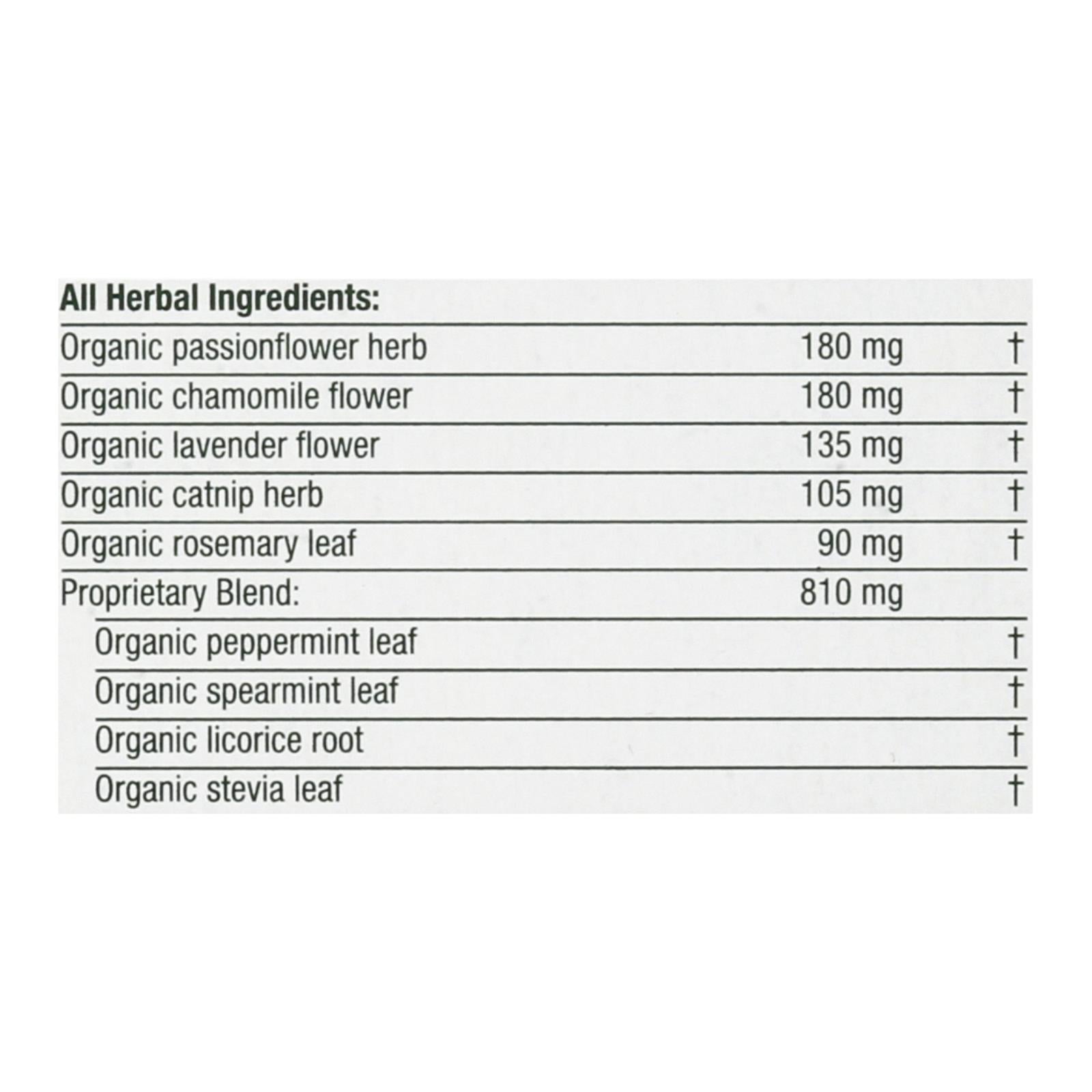 Traditional Medicinals Organic Easy Now Herbal Tea - 16 Tea Bags - Case Of 6