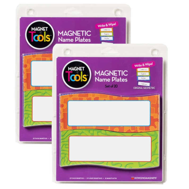 DOWLING MAGNETS - Magnetic Name Plates, 20 Per Pack, 2 Packs