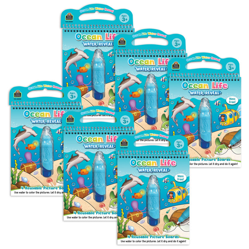 TEACHER CREATED RESOURCES - Ocean Life Water Reveal Book, 6 Sets