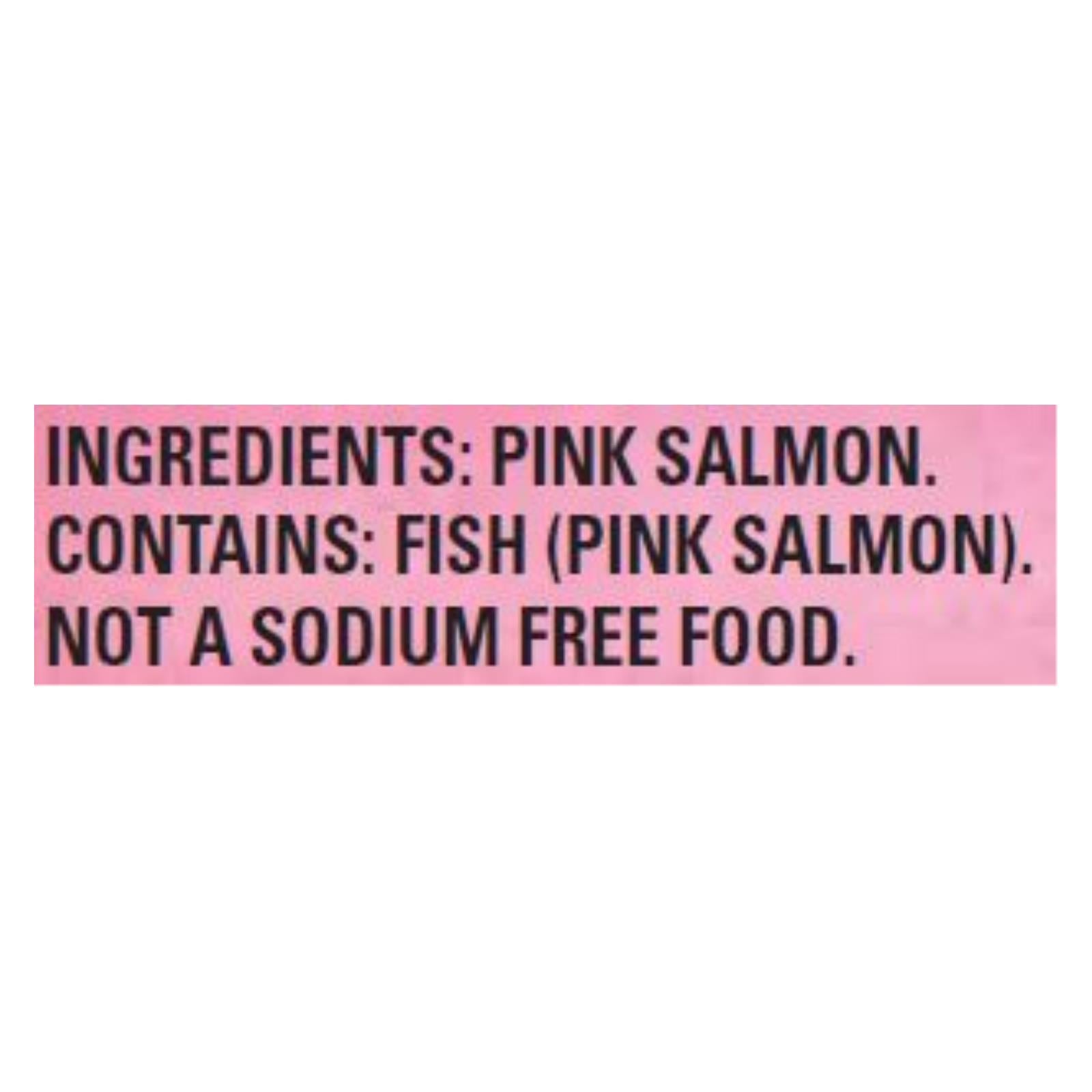 Natural Sea Wild Pink Salmon, Unsalted - Case of 12 - 7.5 OZ