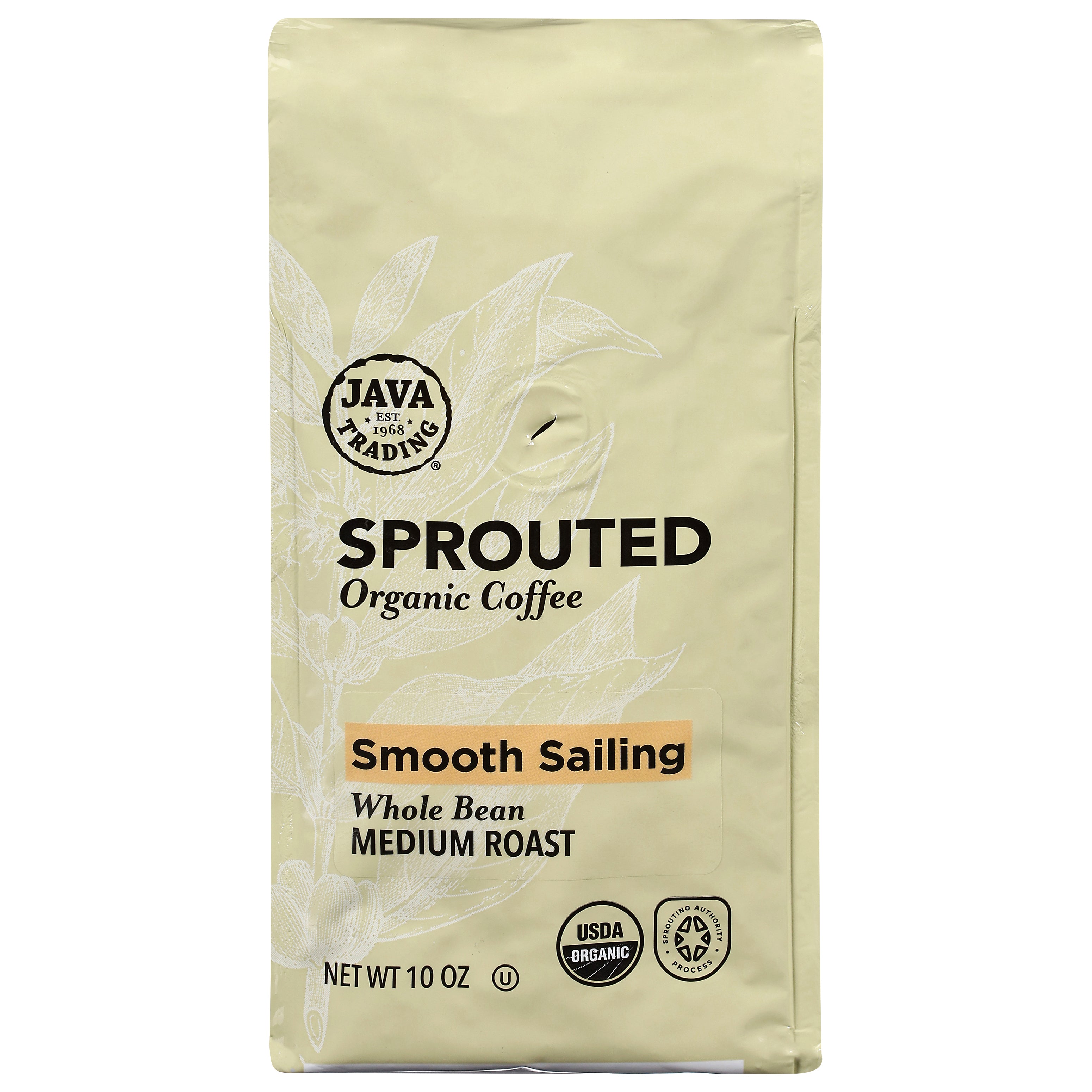 Java Trading Organic Ground Whole Bean Medium Roast Smooth Sailing Coffee 10 oz - Case of 6