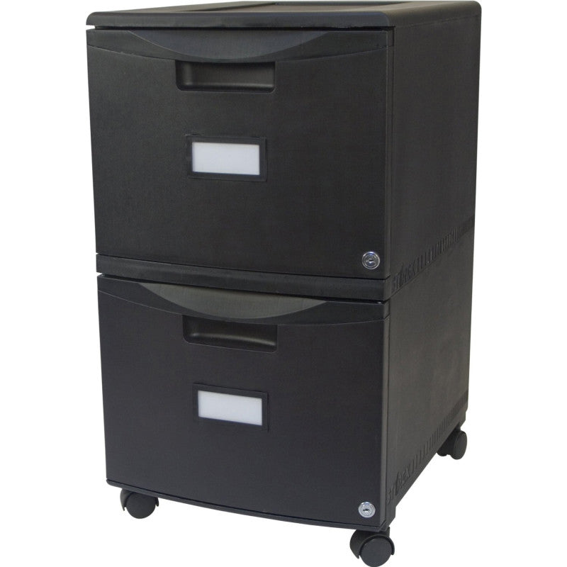 STOREX - 2-Drawer Mobile File Cabinet with Lock, Legal/Letter, Black