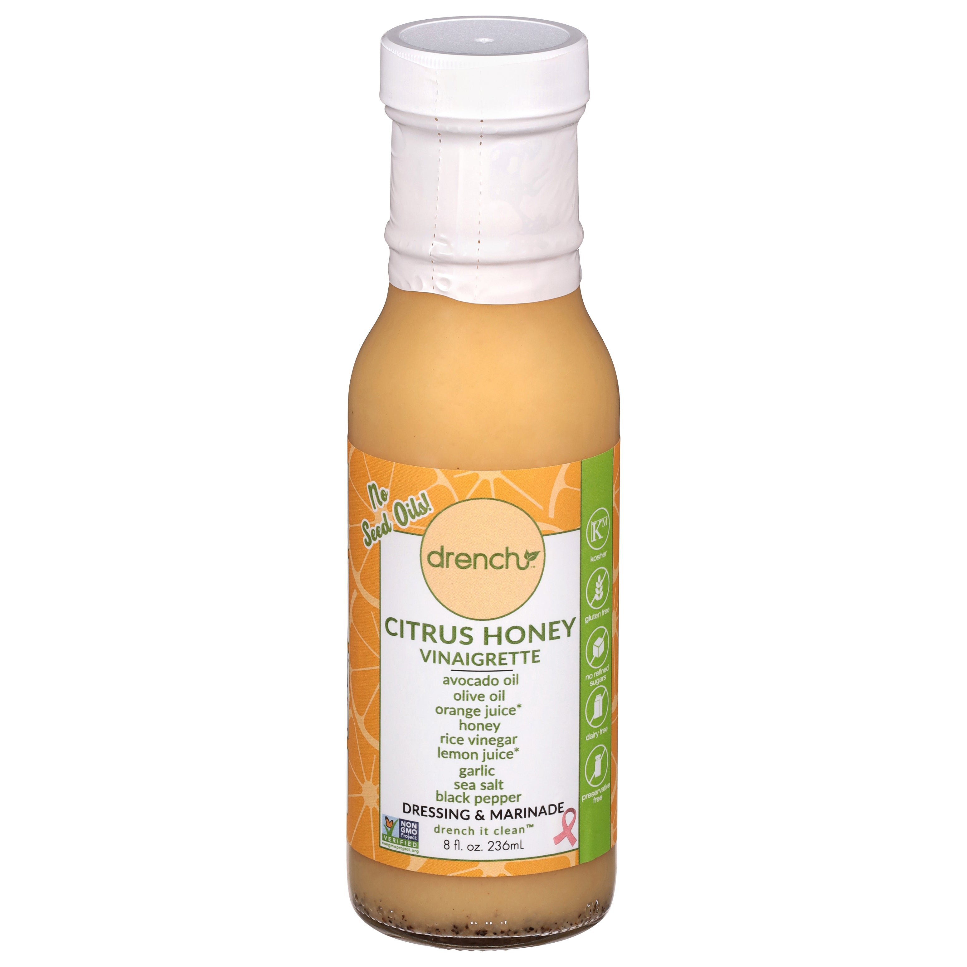 Drench Citrus Honey Vinaigrette Dressing & Marinade 8 fl oz - Case of 6