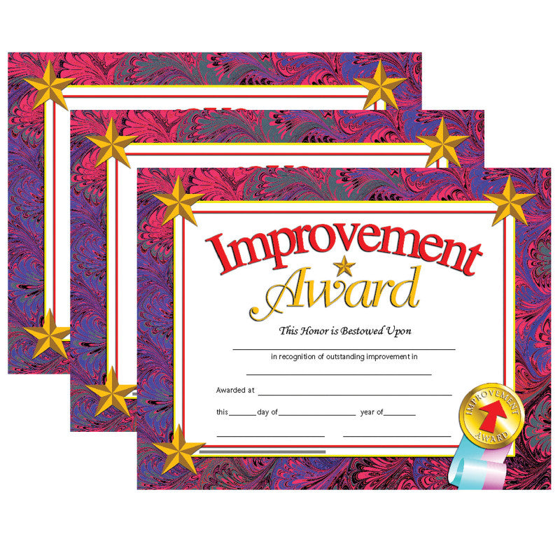HAYES PUBLISHING - Improvement Award Certificate, 30 Per Pack, 3 Packs