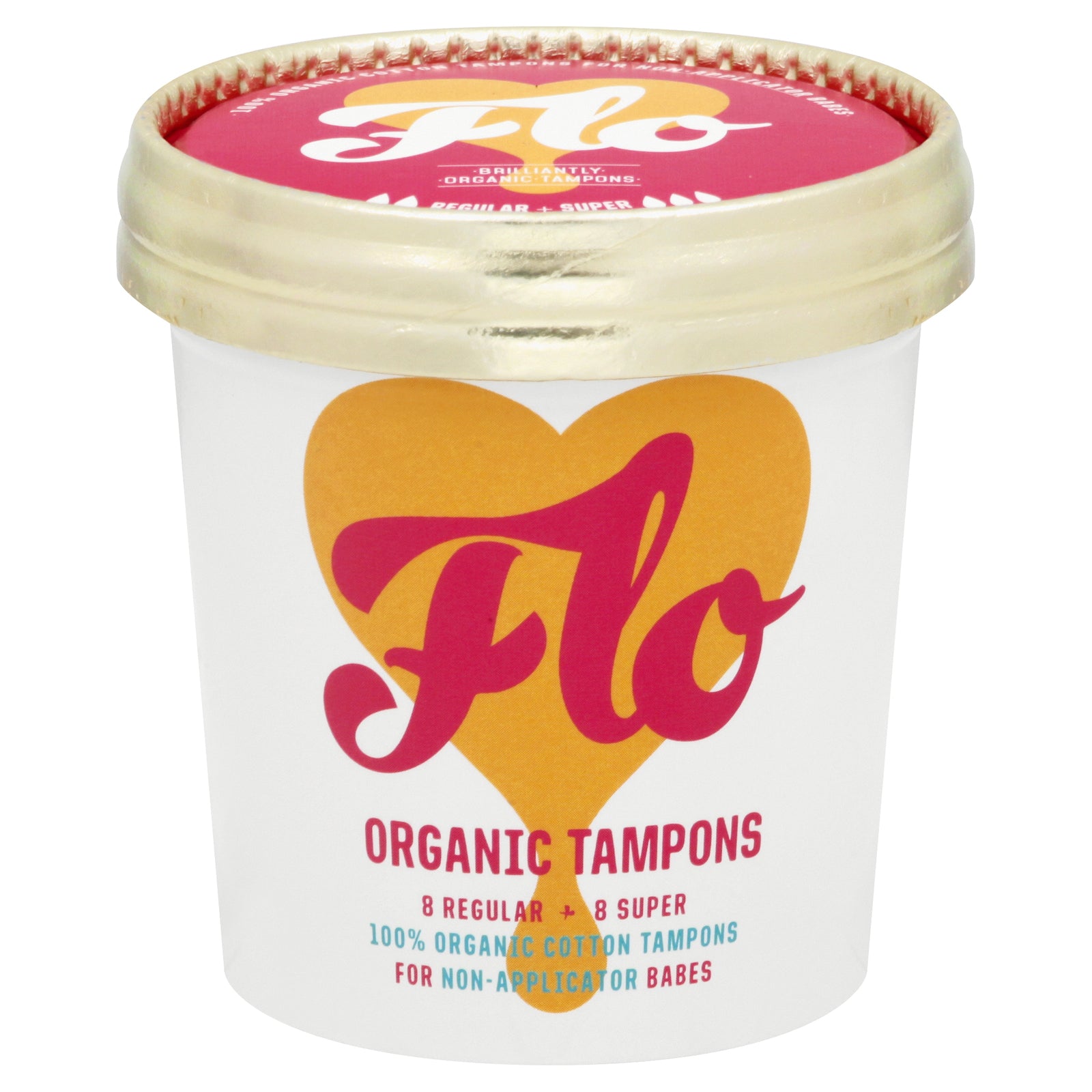 Flo - Tampons Organic Bamboo No App - Case of 12-16 Count