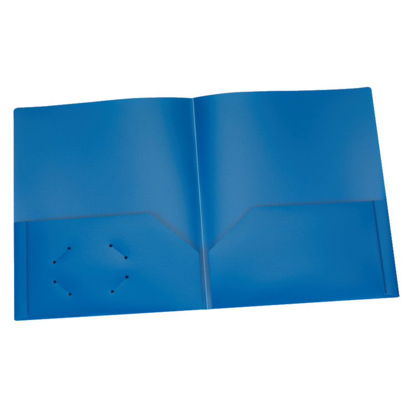 OXFORD - Poly Two Pocket Portfolio, Blue, Pack of 25