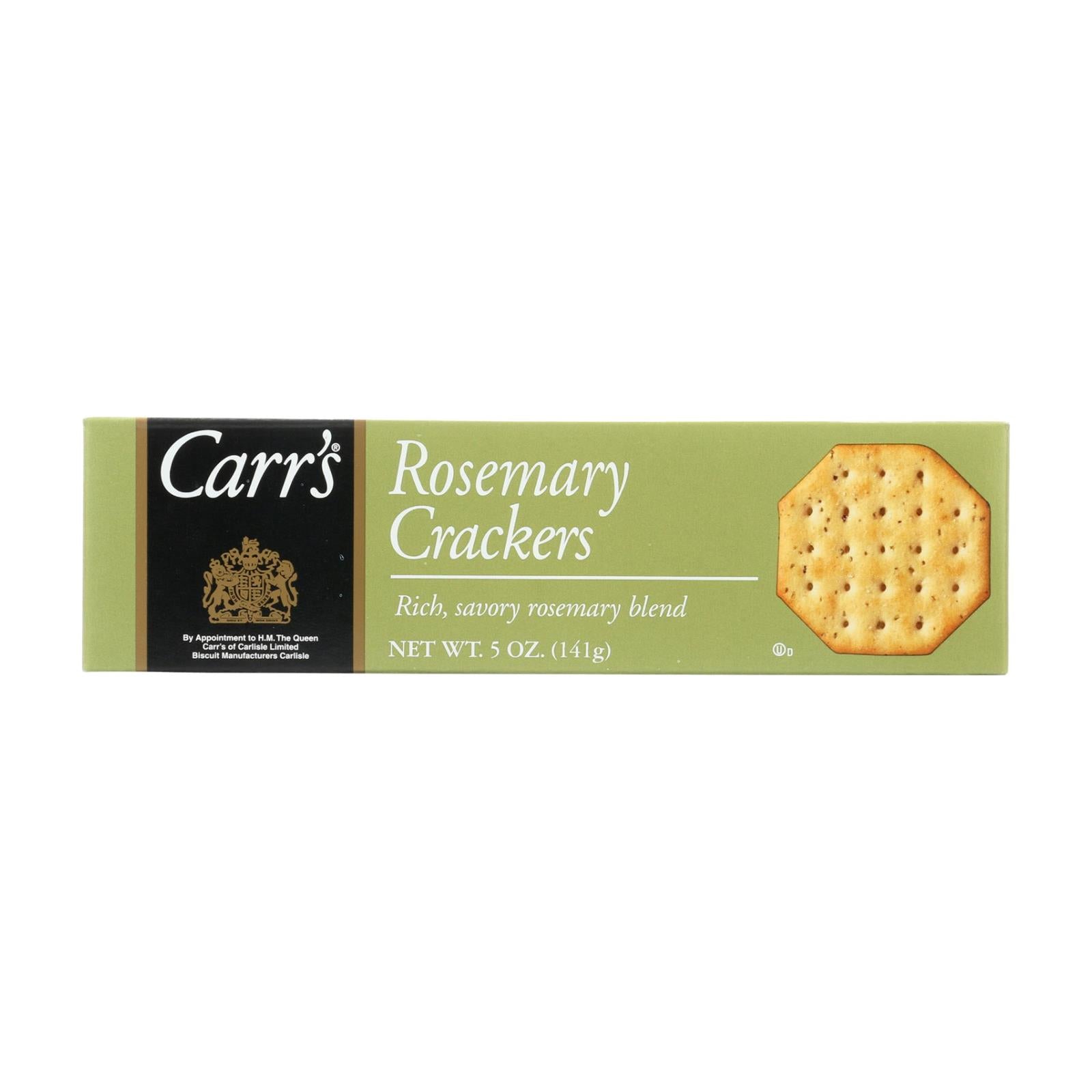 Carr's Rosemary Crackers - Case of 12 - 5 oz.