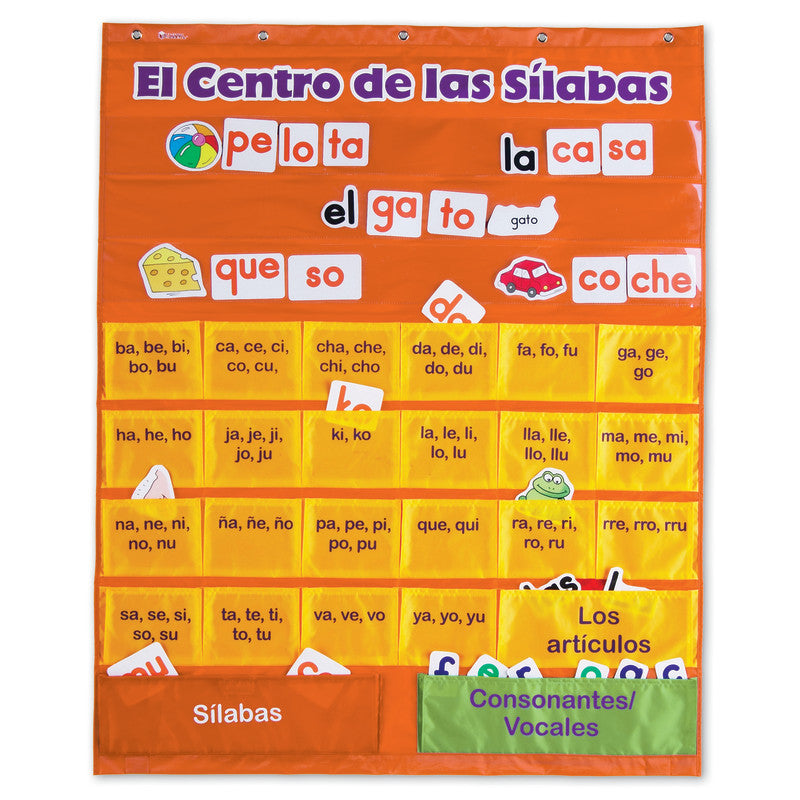 LEARNING RESOURCES - El Centro de las silabas Pocket Chart (Spanish Syllables)