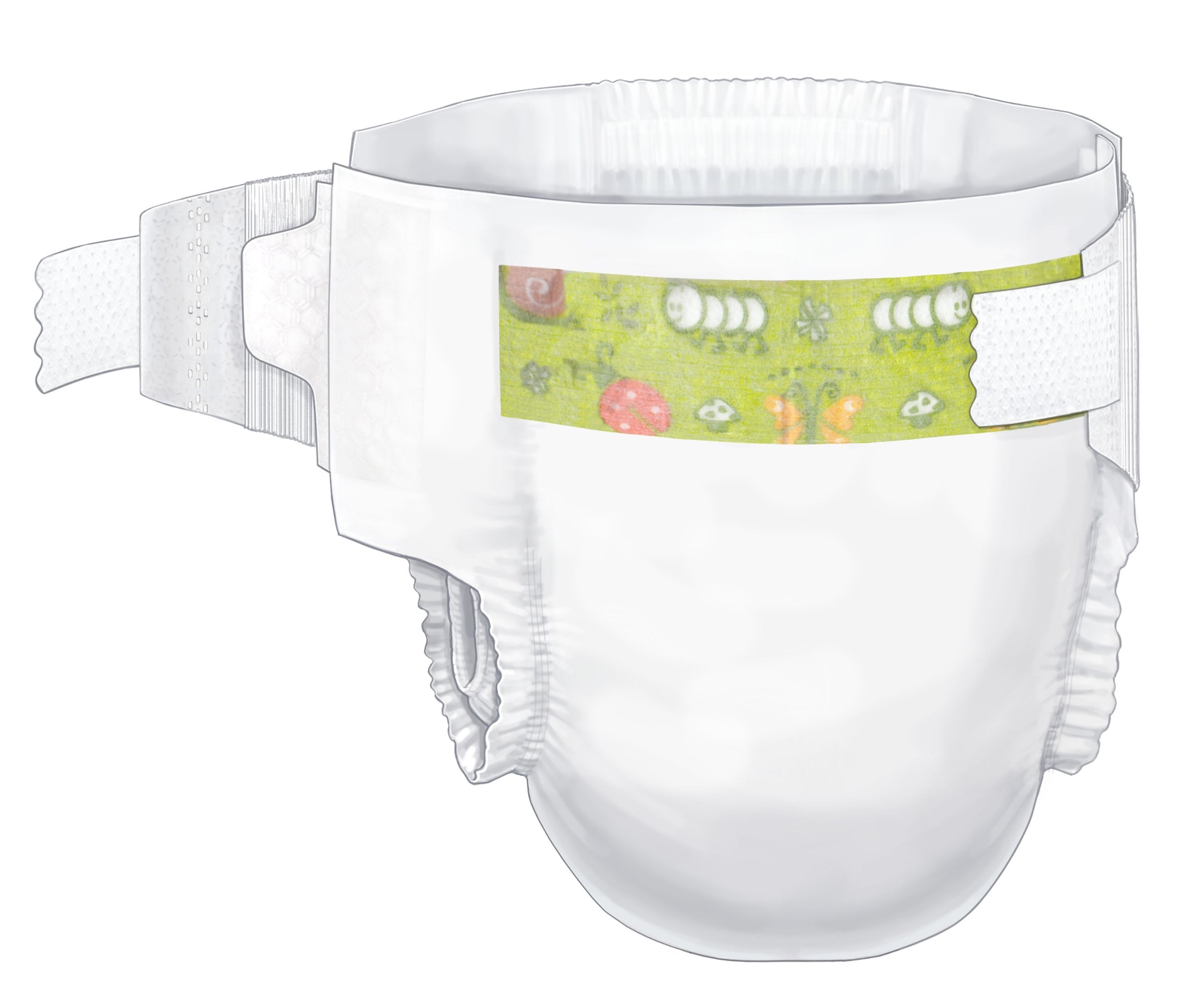 Cardinal - Unisex Baby Diaper Cardinal Health™ Wings™ Size 2 / Small / Medium Disposable Heavy Absorbency [8/CS]
