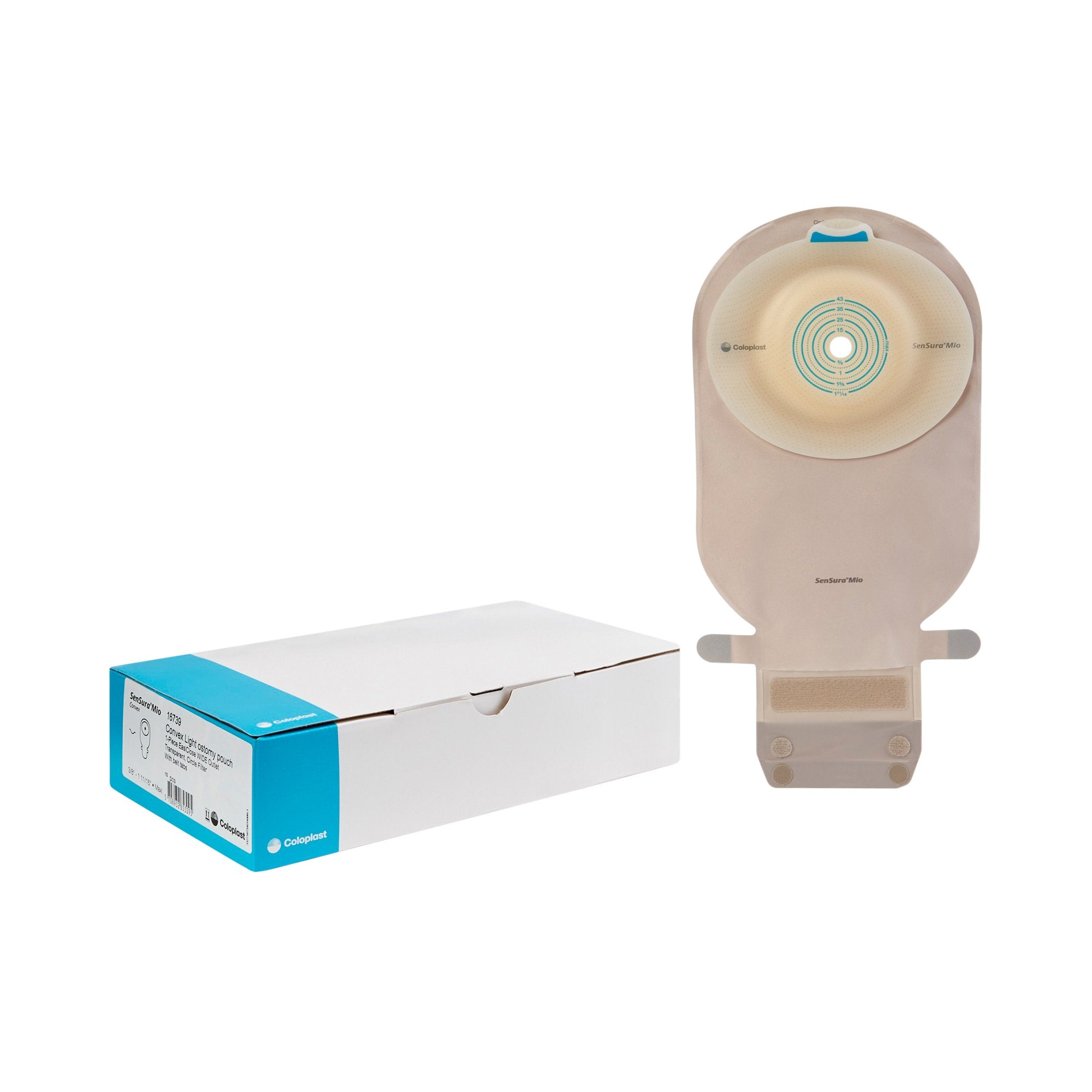 Coloplast - Ostomy Pouch SenSura® Mio Convex One-Piece System 11 Inch Length, Maxi Convex Light, Trim to Fit 3/8 to 1-11/16 Inch Stoma Drainable [10/BX]