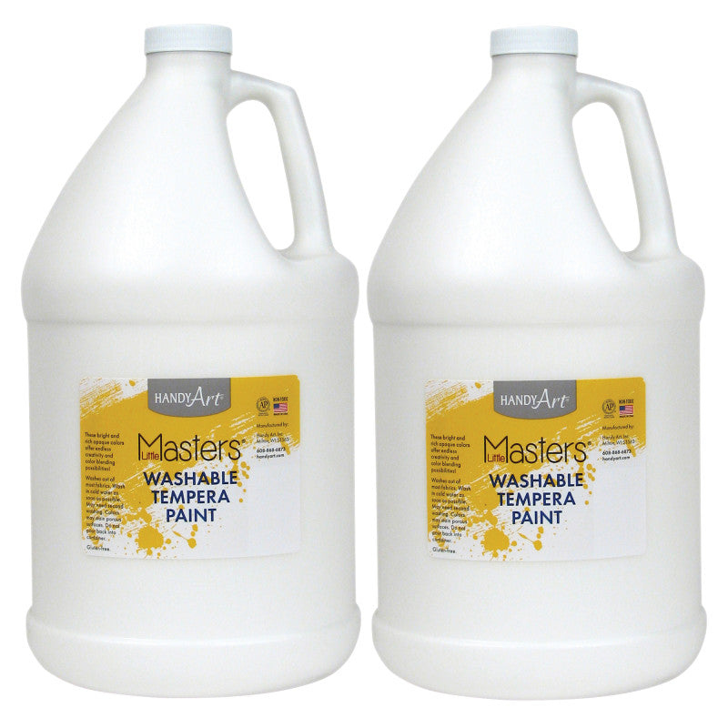 HANDY ART - Little Masters® Washable Tempera Paint, White, Gallon, Pack of 2