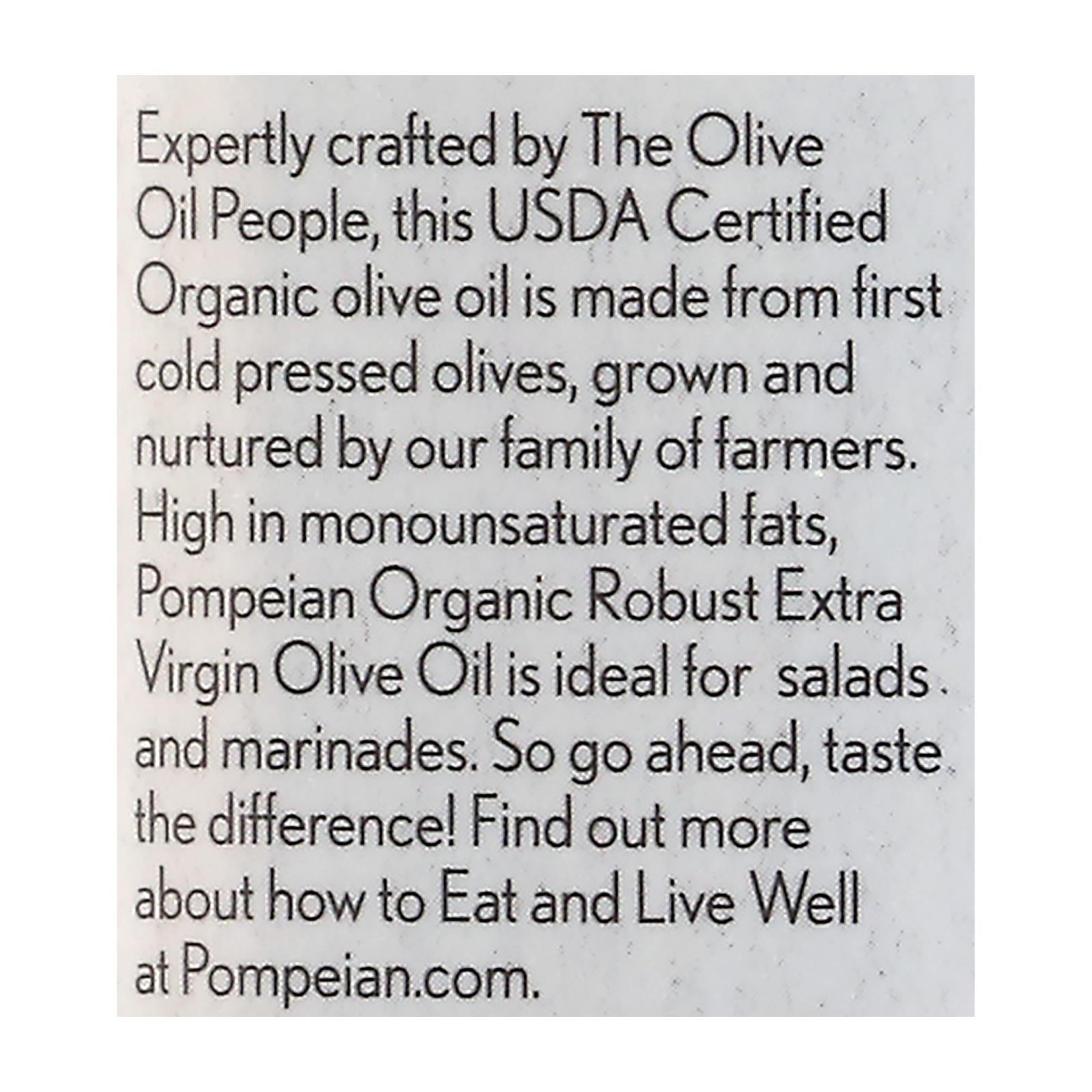 Pompeian Organic Extra Vigin Olive Oil - Case of 6 - 16 FZ