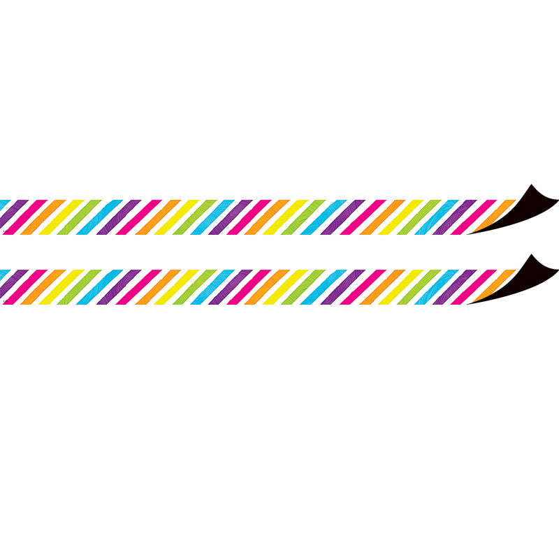 TEACHER CREATED RESOURCES - Brights 4Ever Stripes Magnetic Border, 24 Feet Per Pack, 2 Packs