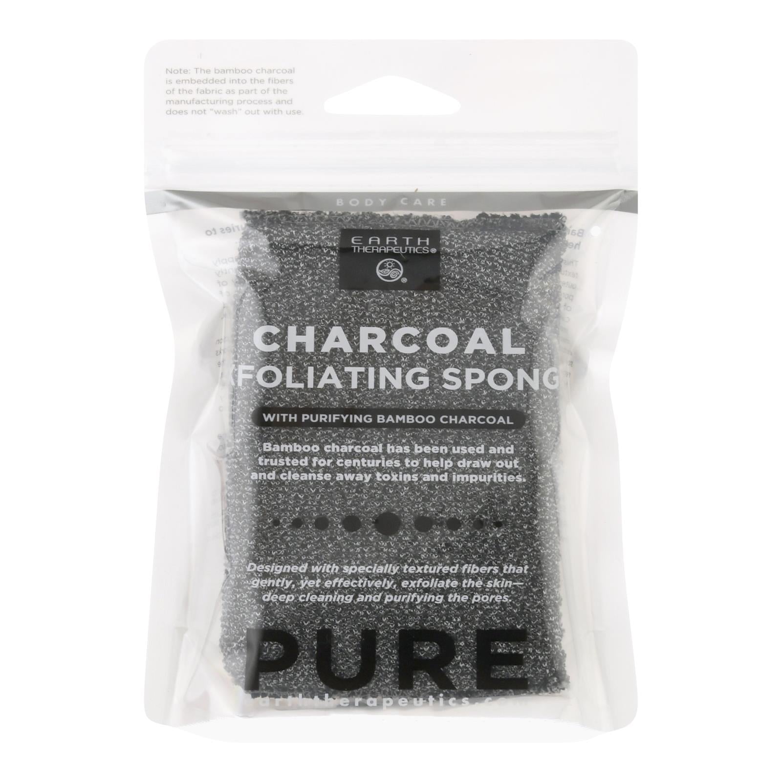 Earth Therapeutics Body Sponge - Purifying Vegetable - Medicinal Charcoal - 1 Count