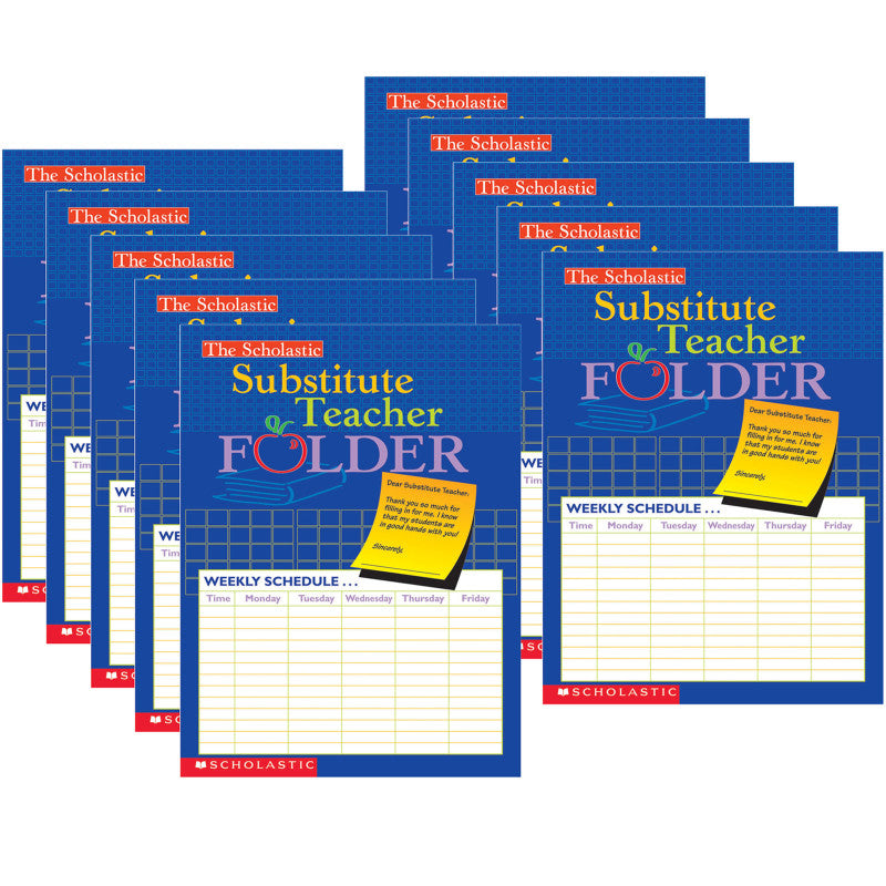 SCHOLASTIC TEACHING SOLUTIONS - Substitute Teacher Folder, Pack of 10