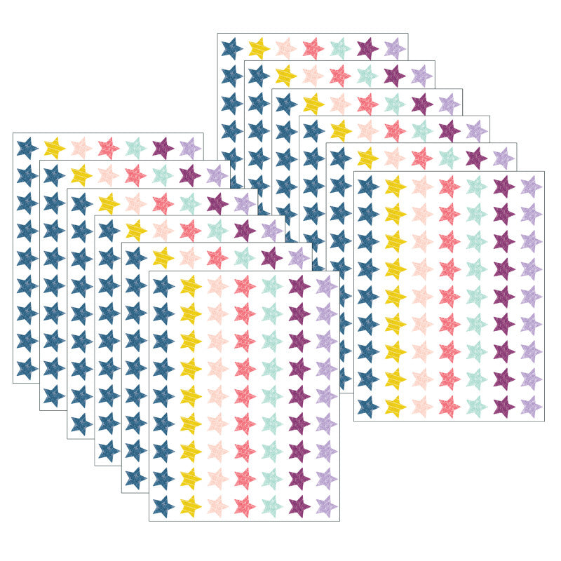 TEACHER CREATED RESOURCES - Oh Happy Day Stars Mini Stickers, 377 Per Pack, 12 Packs