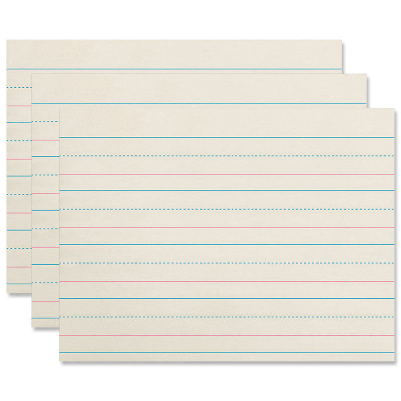 ZANER-BLOSER - Newsprint Handwriting Paper, Dotted Midline, Grades Pre-K & K, 1-1/8" x 9/16" x 9/16" Ruled Long, 10-1/2" x 8", 500 Sheets Per Pack, 3 Packs