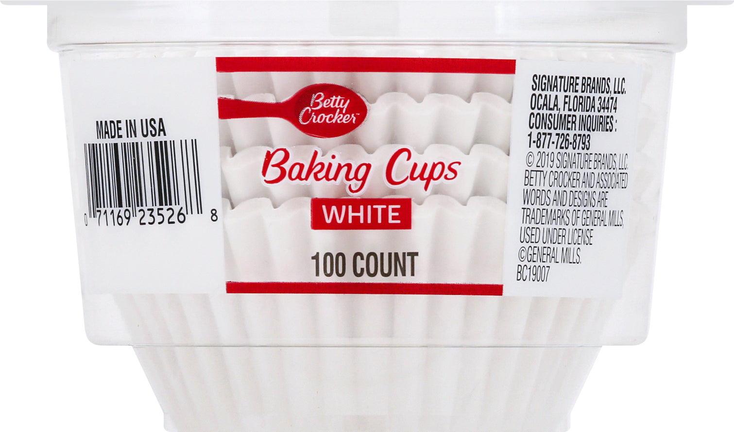 Betty Crocker White Baking Cups 100 ea - Case of 6