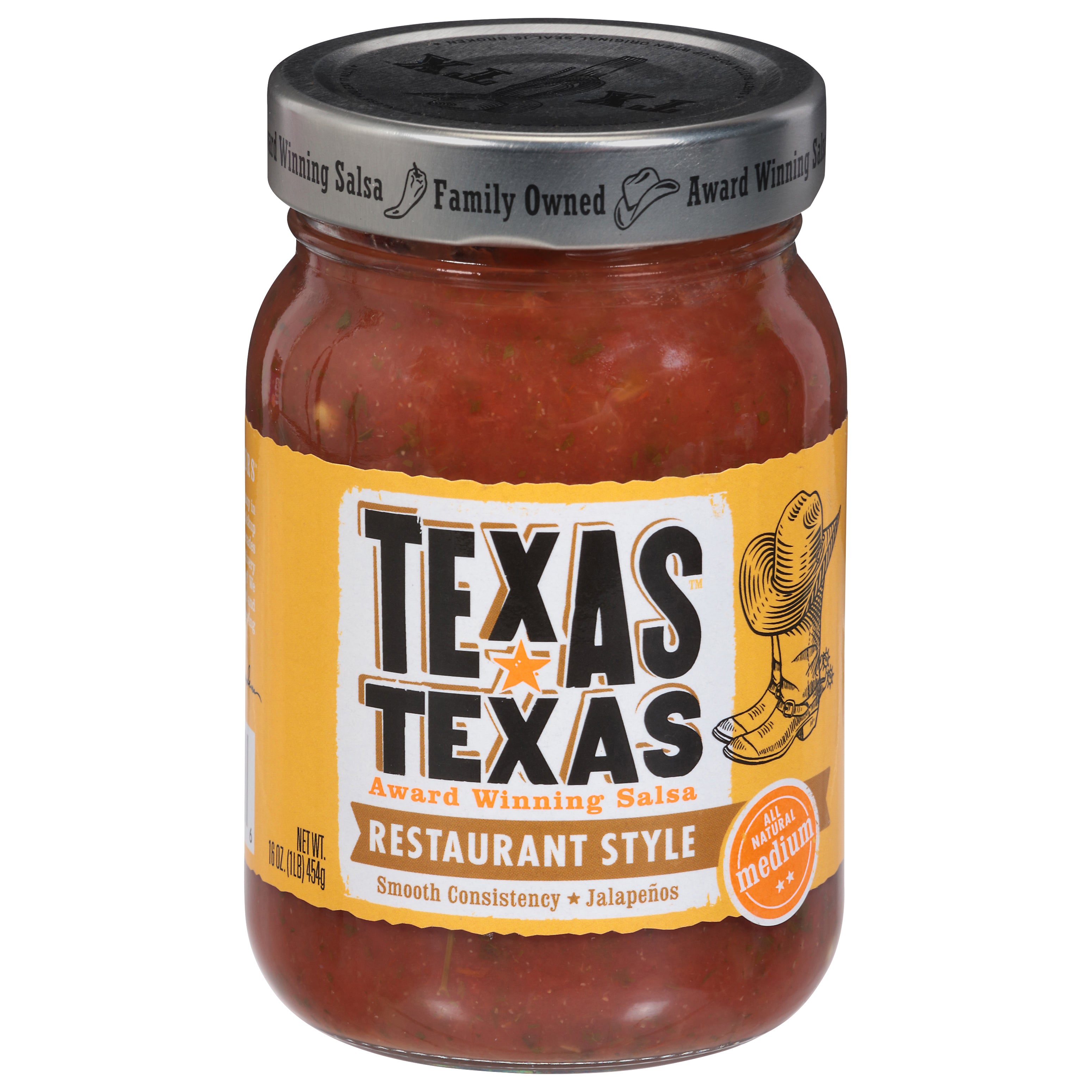 Texas Texas Medium Restaurant Style Salsa 16 oz - Case of 6
