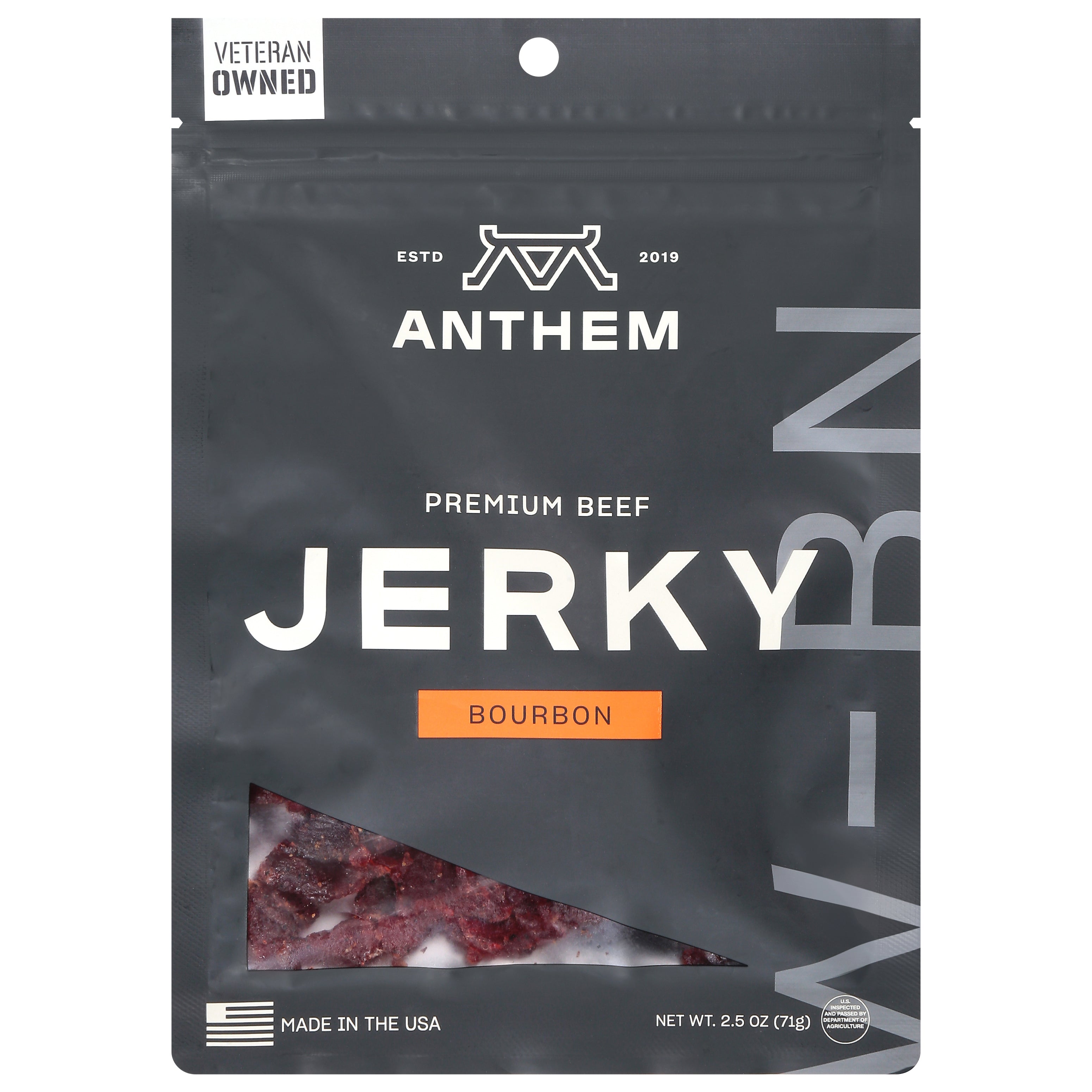 Anthem Premium Beef Bourbon Jerky 2.5 oz - Case of 12